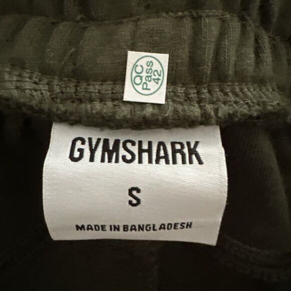 Gymshark‎ Small High Waisted Drawstring Joggers Pants Cuffed Sweatpants Olive - Picture 6 of 6